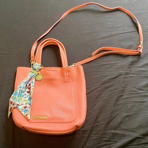 Steve Madden Purse with Floral Scarf in Peach